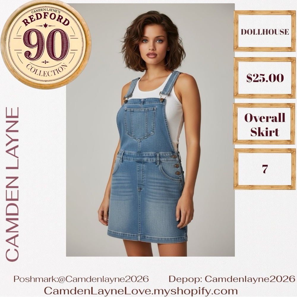 Dollhouse Blue Denim Overall Dress